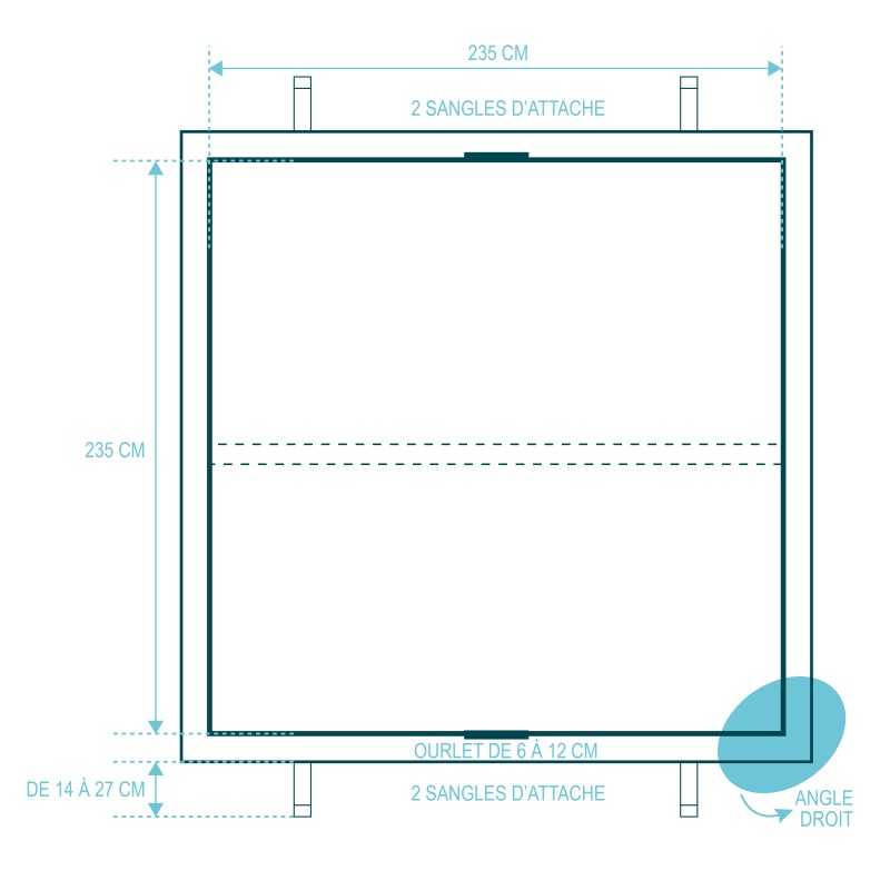 Couverture seule pour spa 235 x 235 cm Rayon 00 cm