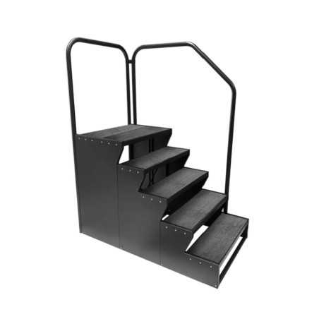 Escalier 5 marches avec rampe d'accès de sécurité