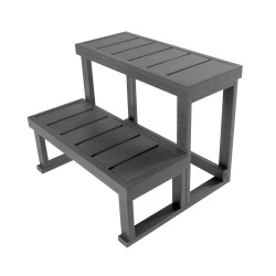 Escalier 2 marches - composite gris