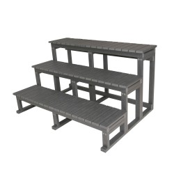 Escalier 3 marches - composite gris