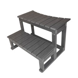 Escalier 2 marches pour spa rond - composite gris