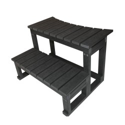 Escalier 2 marches pour spa rond - composite noir