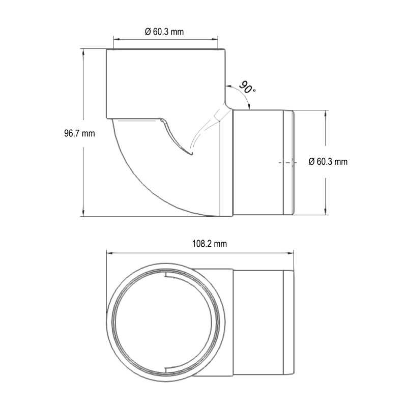 Coude 90° de 2" - Raccord M/F