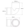 Coude 90° de 1,5" - Raccord M/F