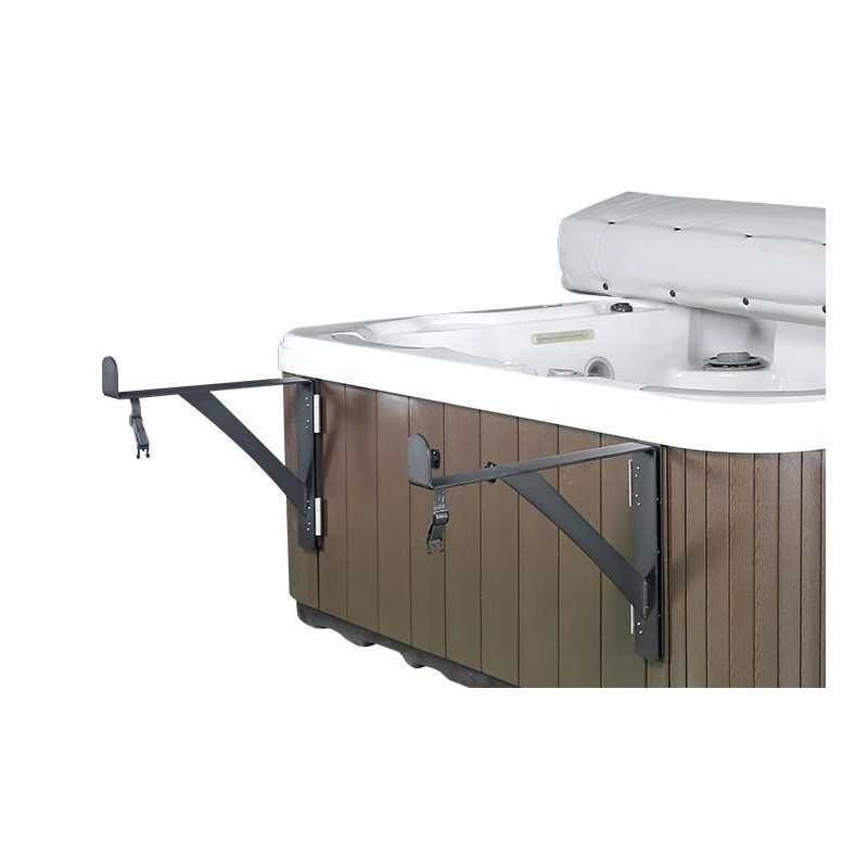 Bras de maintien pour couverture de spa enroulante avec fixation sur panneau