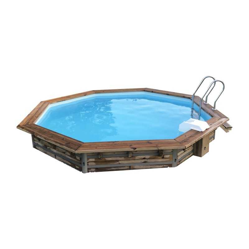 Piscine en bois octogonale hors sol Water'clip CLEOFAS | Ø 460 X 129 CM | Piscines Water'clip | Avospas