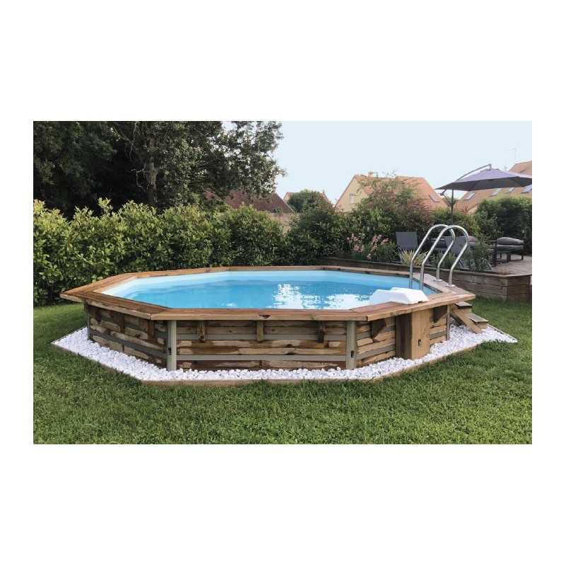 Piscine en bois octogonale hors sol Water'clip CLEOFAS | Ø 460 X 129 CM | Piscines Water'clip | Avospas