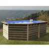 Piscine en bois hexagonale longitudinale 120° hors sol Water'clip SABTANG | 510 X 320 X 129 CM | Piscines Water'clip | Avospas