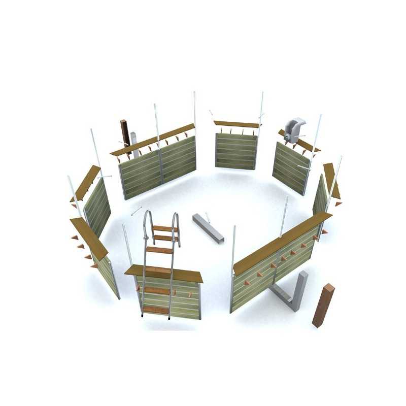 Piscine en bois octogonale longitudinale 135° hors sol Water'clip LUCON | 590 X 420 X 111 CM | Piscines Water'clip | Avospas