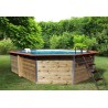 Piscine en bois octogonale longitudinale 135° hors sol Water'clip LUCON | 590 X 420 X 111 CM | Piscines Water'clip | Avospas