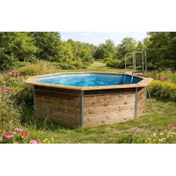 Piscine en bois octogonale hors sol Water'clip LEYTE | Ø 460 X 111 CM | Piscines Water'clip | Avospas