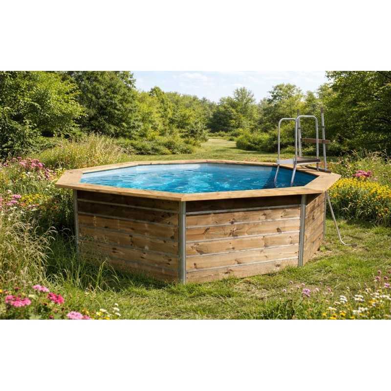 Piscine en bois octogonale hors sol Water'clip LEYTE | Ø 460 X 111 CM | Piscines Water'clip | Avospas