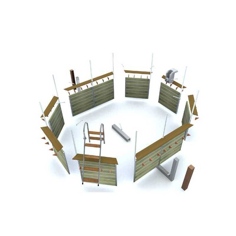 Piscine en bois octogonale longitudinale 135° hors sol Water'clip FUGUA | 590 X 420 X 129 CM | Piscines Water'clip | Avospas