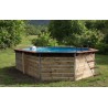 Piscine en bois octogonale longitudinale 135° hors sol Water'clip FUGUA | 590 X 420 X 129 CM | Piscines Water'clip | Avospas