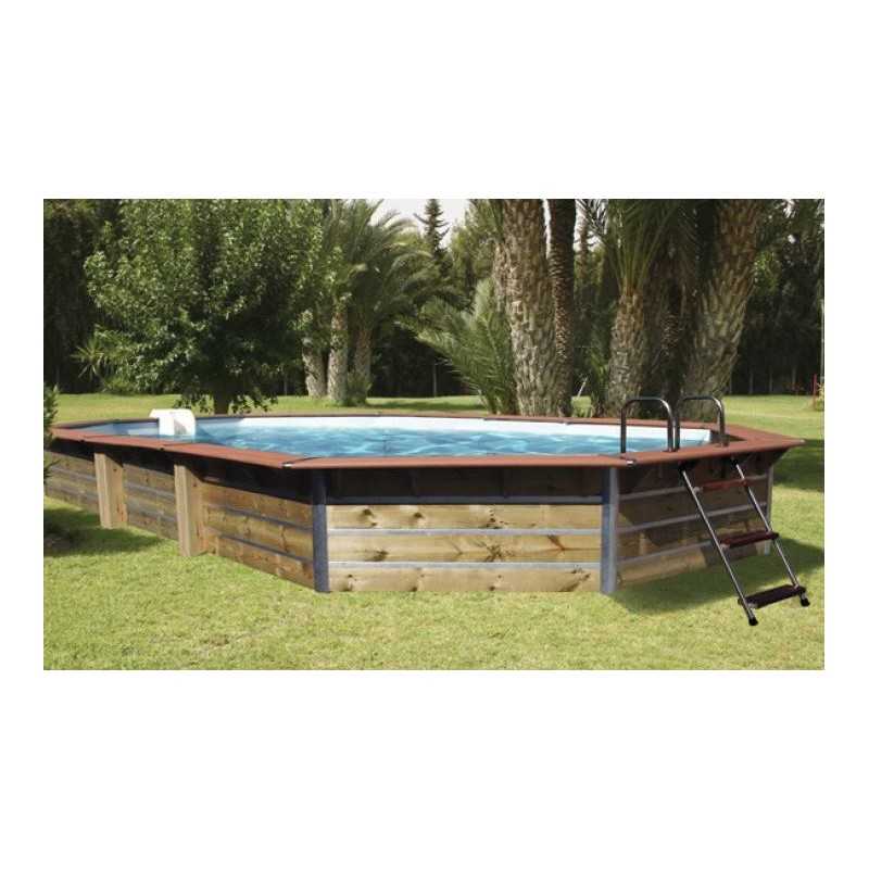 Piscine en bois octogonale 135° hors sol Water'clip SIAYAN | 730 X 420 X 129 CM | Piscines Water'clip | Avospas