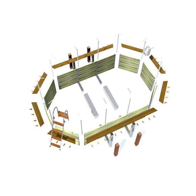 Piscine en bois octogonale 135° hors sol Water'clip SIAYAN | 730 X 420 X 129 CM | Piscines Water'clip | Avospas