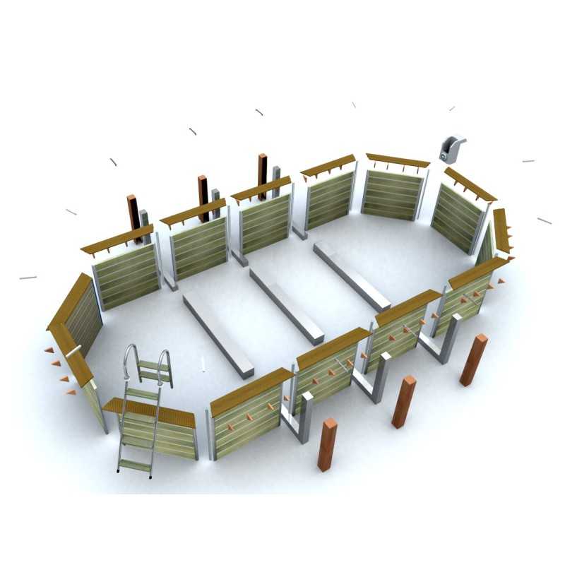 Piscine en bois octogonale 135° hors sol Water'clip CALAYAN | 890 X 420 X 129 CM | Piscines Water'clip | Avospas