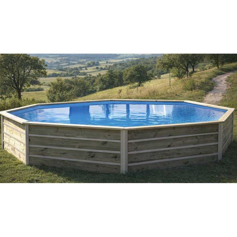 Piscine en bois octogonale 135° hors sol Water'clip SAINT BERNARD | 550 X 375 X 129 CM | Piscines Water'clip | Avospas
