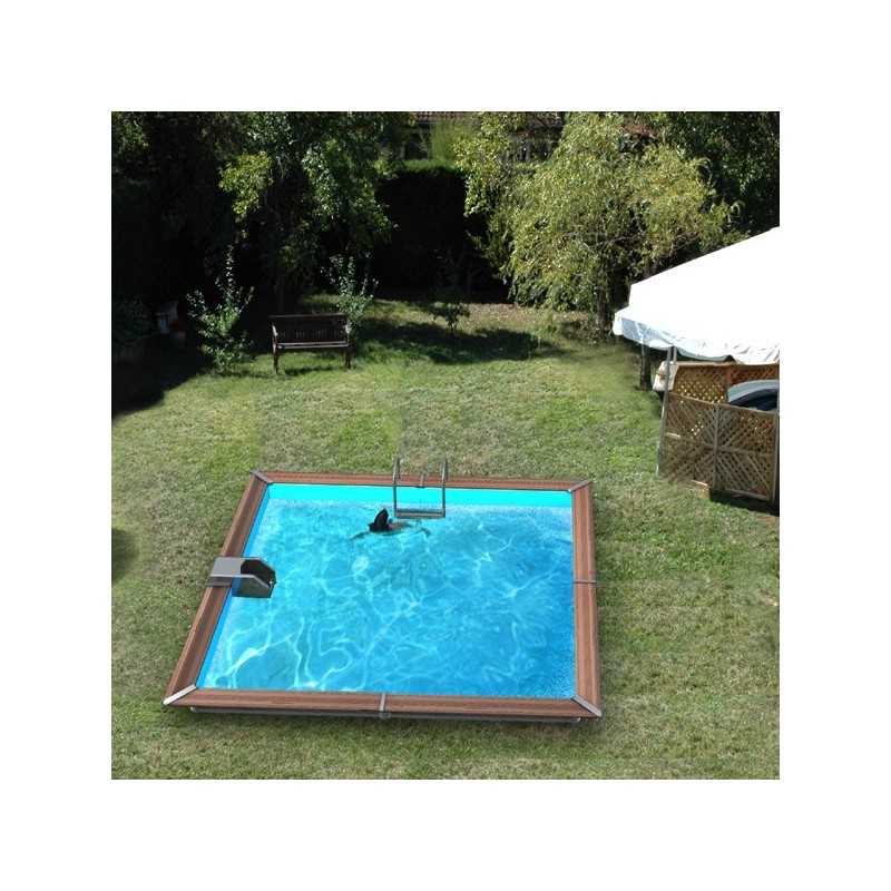 Piscine en bois carrée hors sol Water'clip EGINE | 370 X 370 X 147 CM | Piscines Water'clip | Avospas