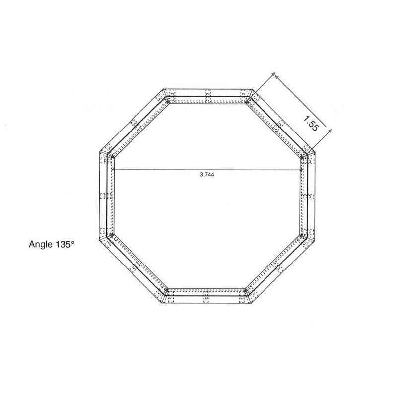 Liner 70/100 Octogonal angle 135° Ø400 x 126 cm cote intérieur - Piscine CLEOFAS Waterclip | Avospas