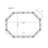 Liner 70/100 Longitudinal angle 135° 5,30 x 3,70 x 1,26 m cote intérieur Waterclip | Avospas