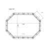 Liner 70/100 Longitudinal angle 135° 530 x 370 x 108 cm cote intérieur - Piscine LUCON - Waterclip| Avospas