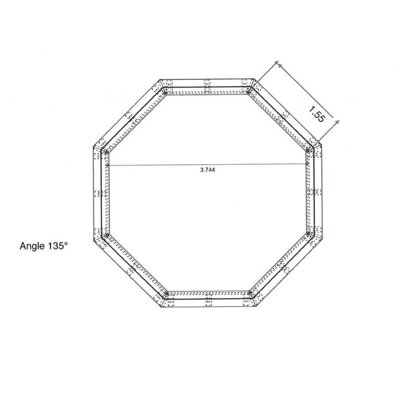 Liner 70/100 Octogonal angle 135° Ø400 x 147 cm cote intérieur Waterclip | Avospas