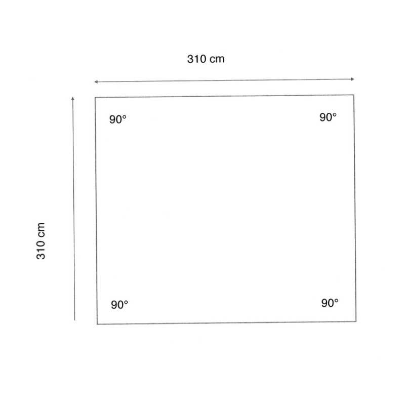 Liner 70/100 carré 310 x 310 x 129 cm cote intérieur Waterclip | Avospas
