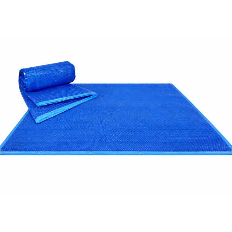 Couverture à bulle été bleue piscine rainurée rectangulaire ELLY 620 X 320 cm - SWIMWOOD | Avospas