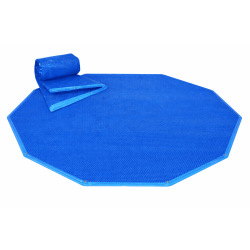 copy of Couverture à bulle été bleu piscine rainurée languette hexagonal EWEN Ø395 cm
