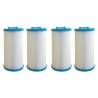 Lot de 4 filtres Spa | Diamètre Ø 12,7 cm | Longueur 25 cm