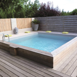 Piscine en bois carrée Water'clip EGINE | 370 X 370 X 147 CM | Piscines Water'clip | Avospas