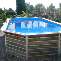 Piscine en bois octogonale hors sol 730 x 420 x 129 cm Water'clip SIAYAN