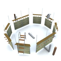 Piscine en bois octogonale hors sol 590 x 420 x 111 cm Water'clip LUCON