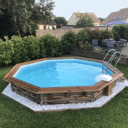 Piscine en bois octogonale hors sol Water'clip CLEOFAS | Ø 460 X 129 CM | Piscines Water'clip | Avospas