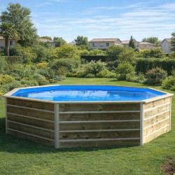 Piscine en bois octogonale hors sol Water'clip BOHOL | Ø 460 X 94 CM | Piscines Water'clip | Avospas