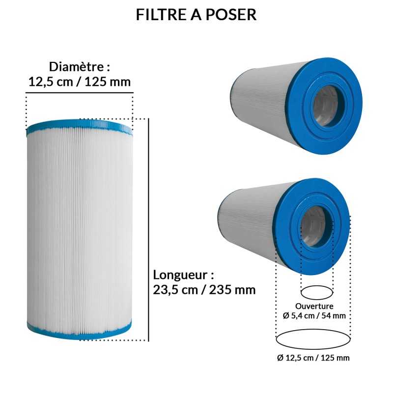 Filtre Spa | Diamètre Ø 125 mm | Longueur 235 mm | Avospas