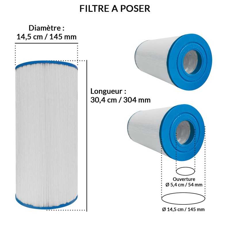 Filtre Spa | Diamètre Ø 145 mm | Longueur 305 mm | Avospas