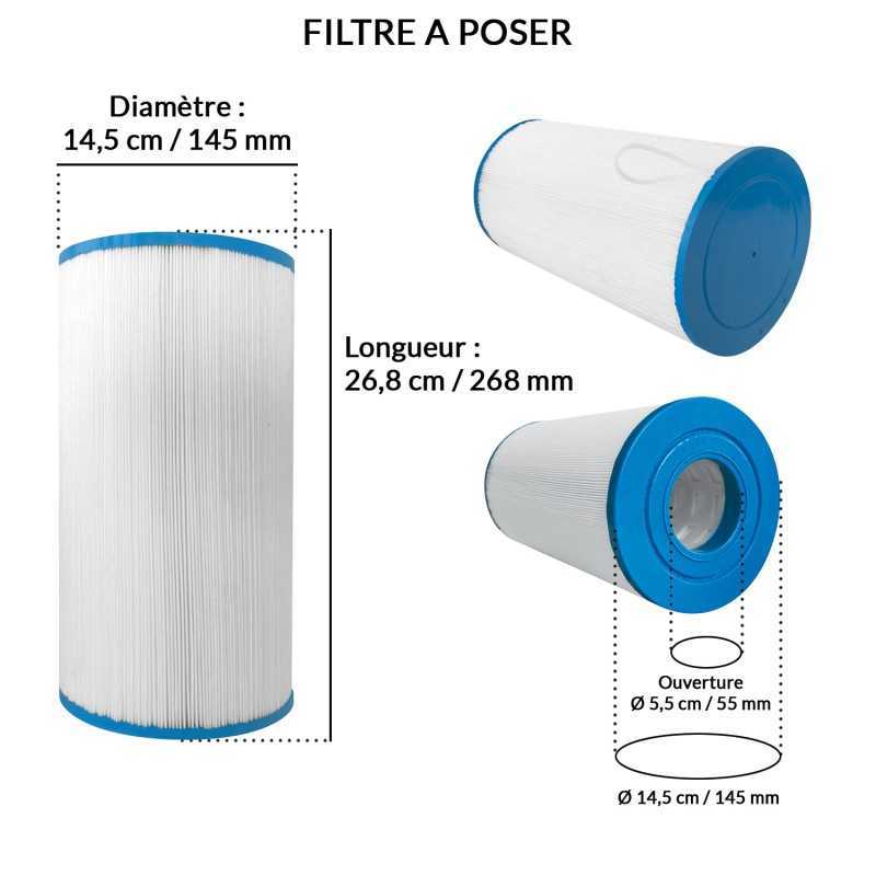 Lot de 4 Filtres Spa | Diamètre Ø 145 mm | Longueur 268 mm