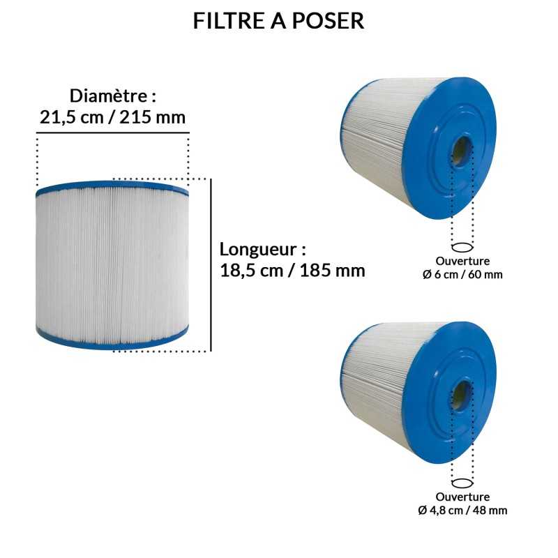 Filtre Spa | Diamètre Ø 215 mm | Longueur 185 mm | Avospas