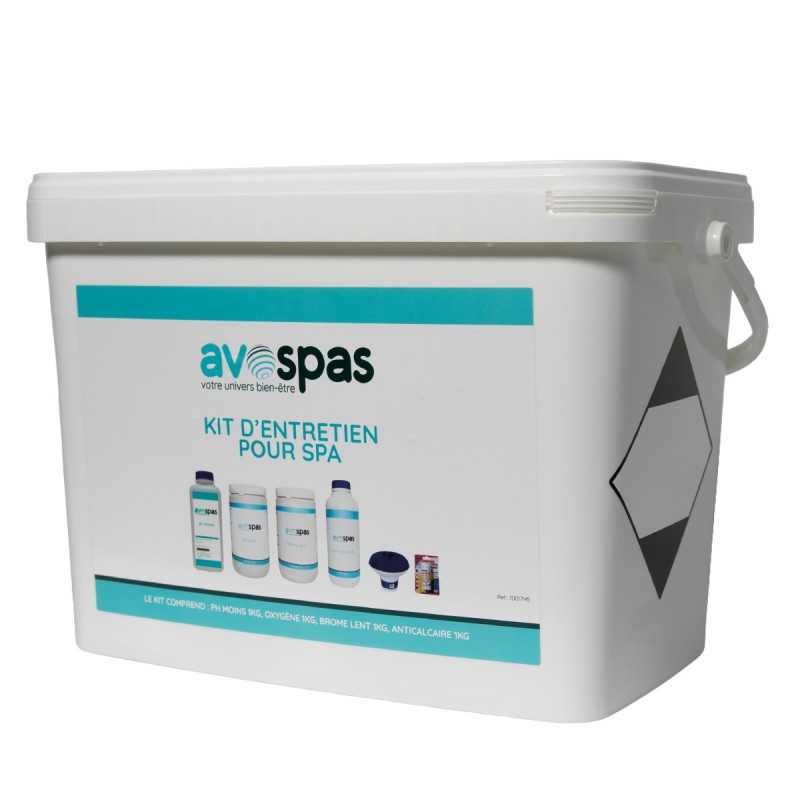 Kit entretien pour spa chimie ph moins oxygène brome lent anti calcaire doseur bandelettes analyse eau