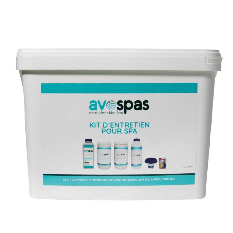 Kit entretien pour spa chimie ph moins oxygène brome lent anti calcaire doseur bandelettes analyse eau