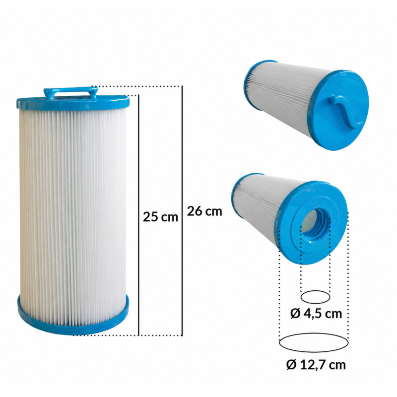 Filtre Spa | Diamètre Ø 13 cm | Longueur 26 cm | Avospas