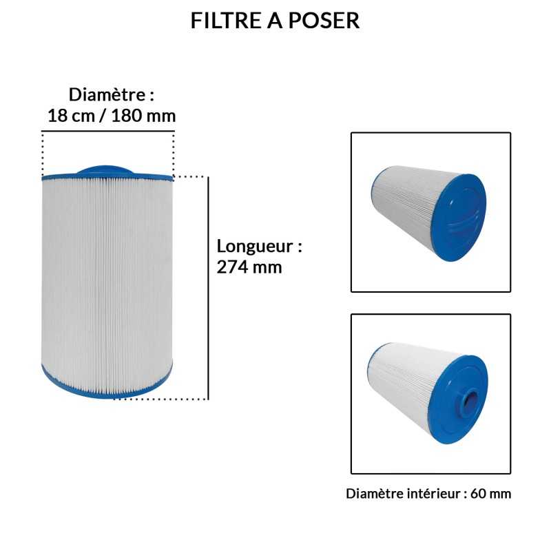 Filtre Spa | Diamètre 180 mm | Longueur 274 mm | Avospas