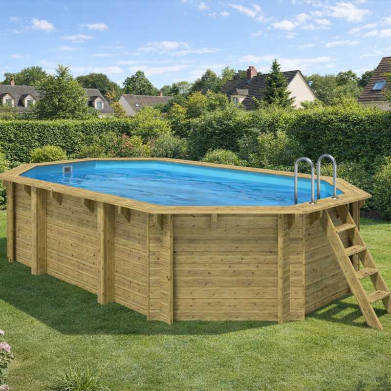 Pack Piscine Bois EMEO 541x350 + PAC Waterclip + Bâche Offerte !