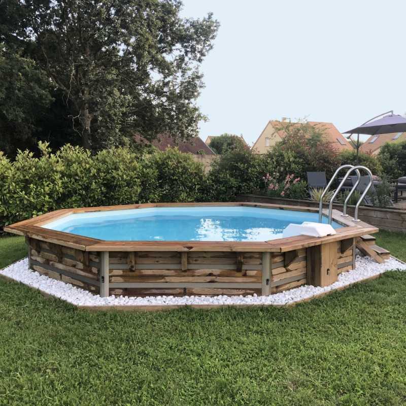Pack Piscine Bois CLEOFAS Ø460 + PAC Waterclip + Bâche Offerte !