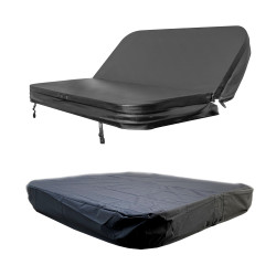 Lot : Couverture Spa 210 x 210 R20 noire + Housse de protection