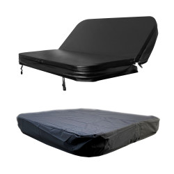 Lot : Couverture Spa 210 x 150 R20 noire + Housse d'hivernage