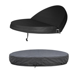 Lot : Couverture Spa ronde noire Ø 200 cm + Housse d'hivernage