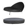 Lot : Couverture Spa ronde noire Ø 200 cm + Housse d'hivernage